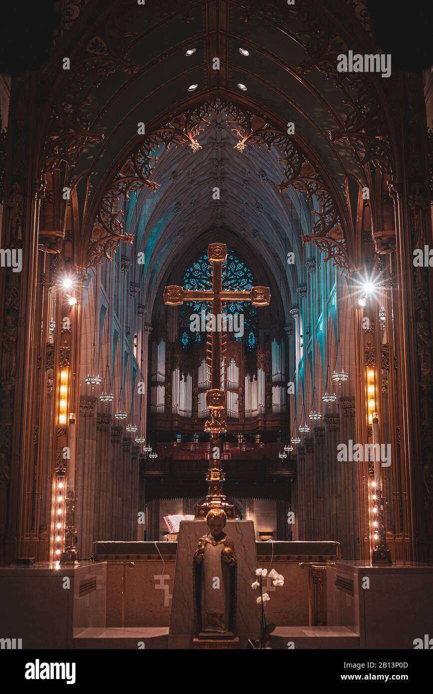 Saint Patrick's Cathedral Altar Stock Photo