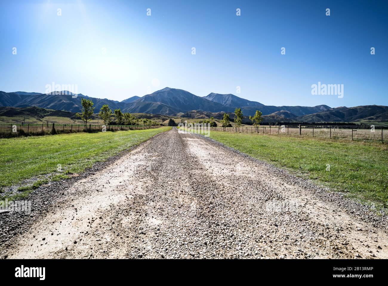 Side street on the SH 73 in New Zealand Stock Photo