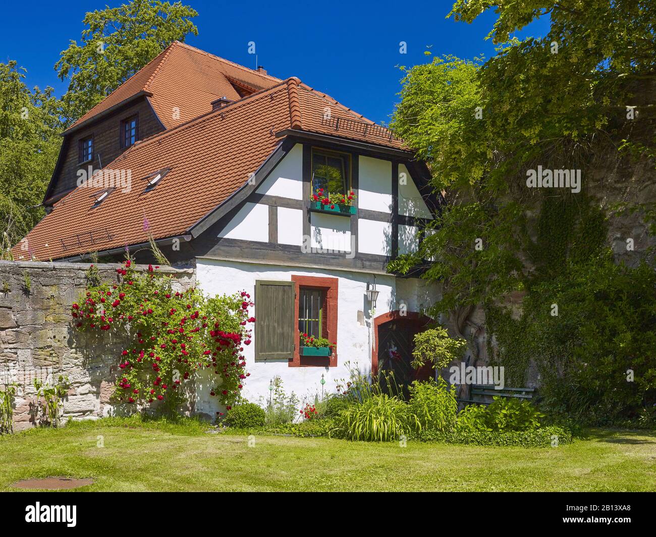 Gardener's house on Schloss Wilhelmsburg in Schmalkalden,Thuringia,Germany Stock Photo