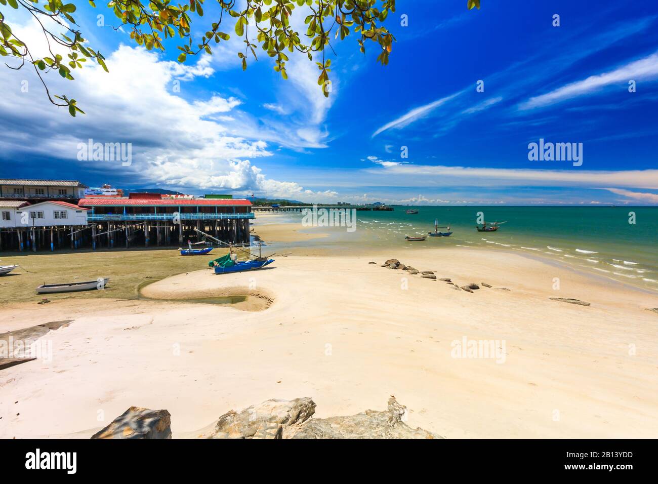 Storm approaching Hua Hin beach from the west Stock Photo