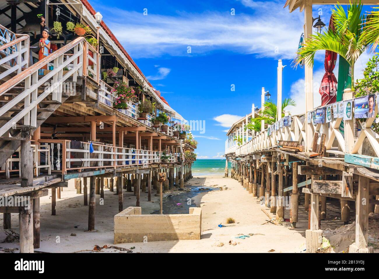 Hua Hin Thailand July 12th 2010 View Bewteen 2 Restaurants On