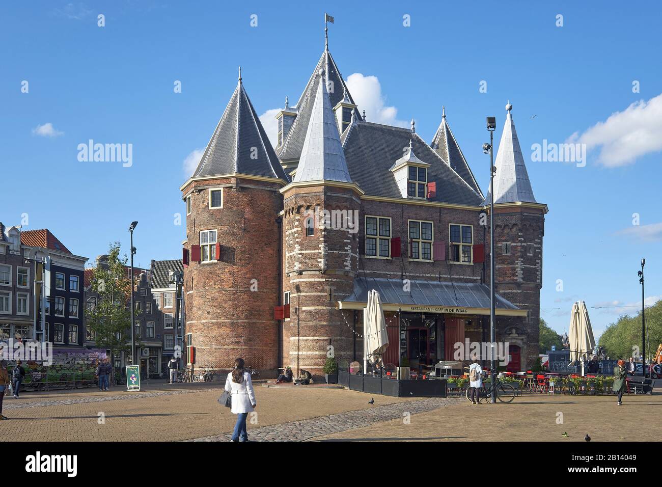 De Waag at Nieuwmarkt in Amsterdam,North Holland,Netherlands Stock Photo