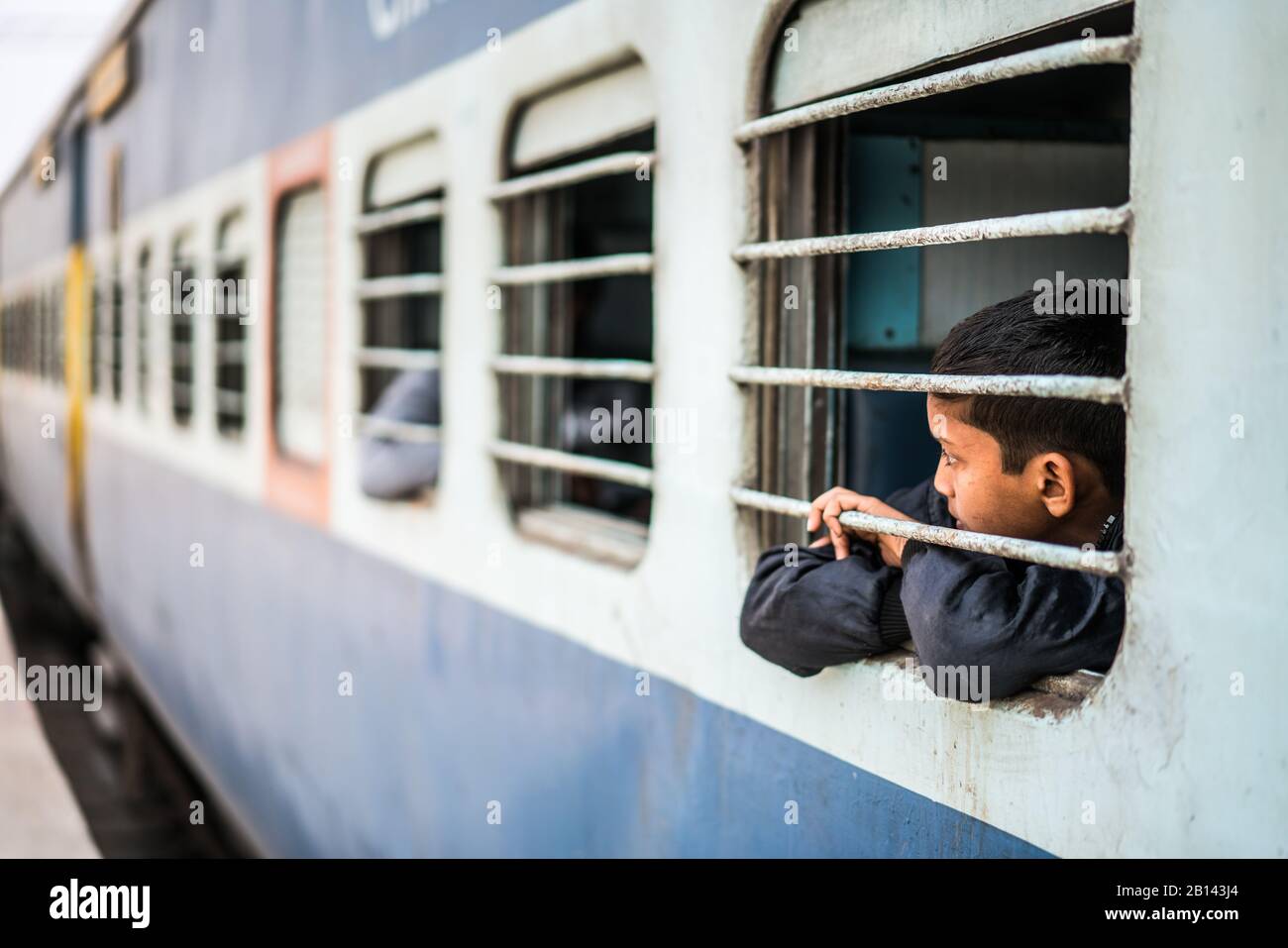 Local poeple in the train, India, Asia Stock Photo