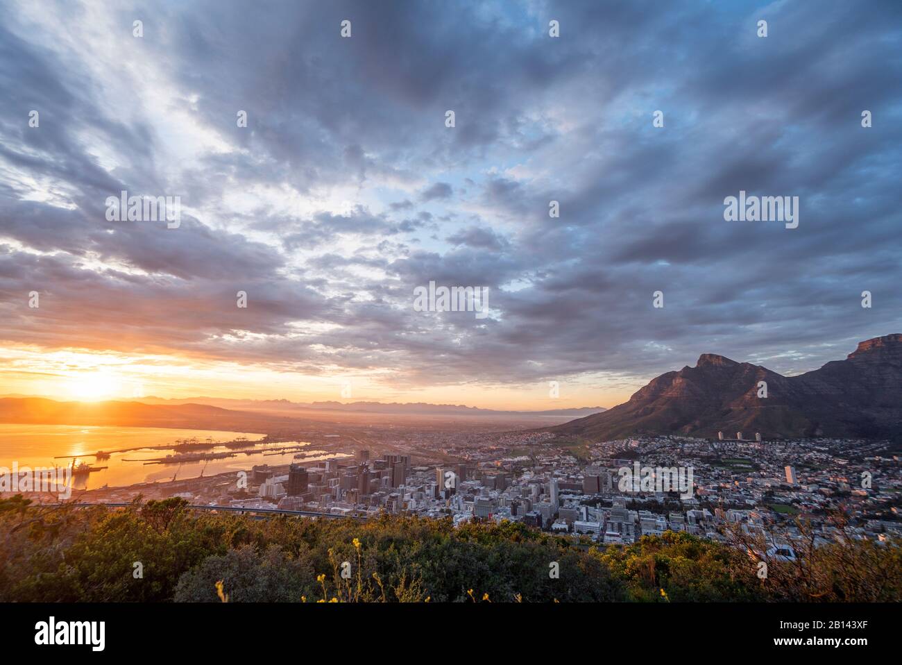 Cape Town with Table Mountain, South Africa Stock Photo