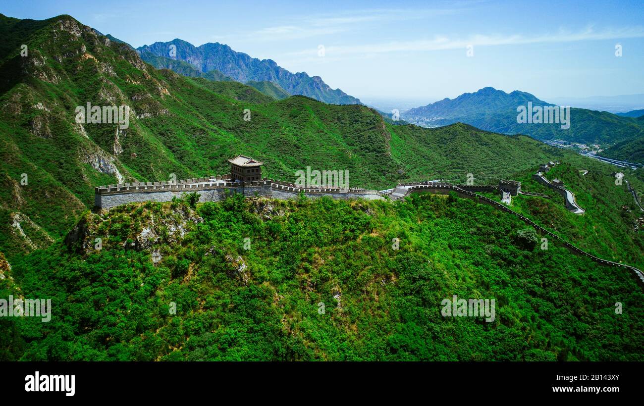 Aerial View Of The Great Wall Stock Photo - Download Image Now