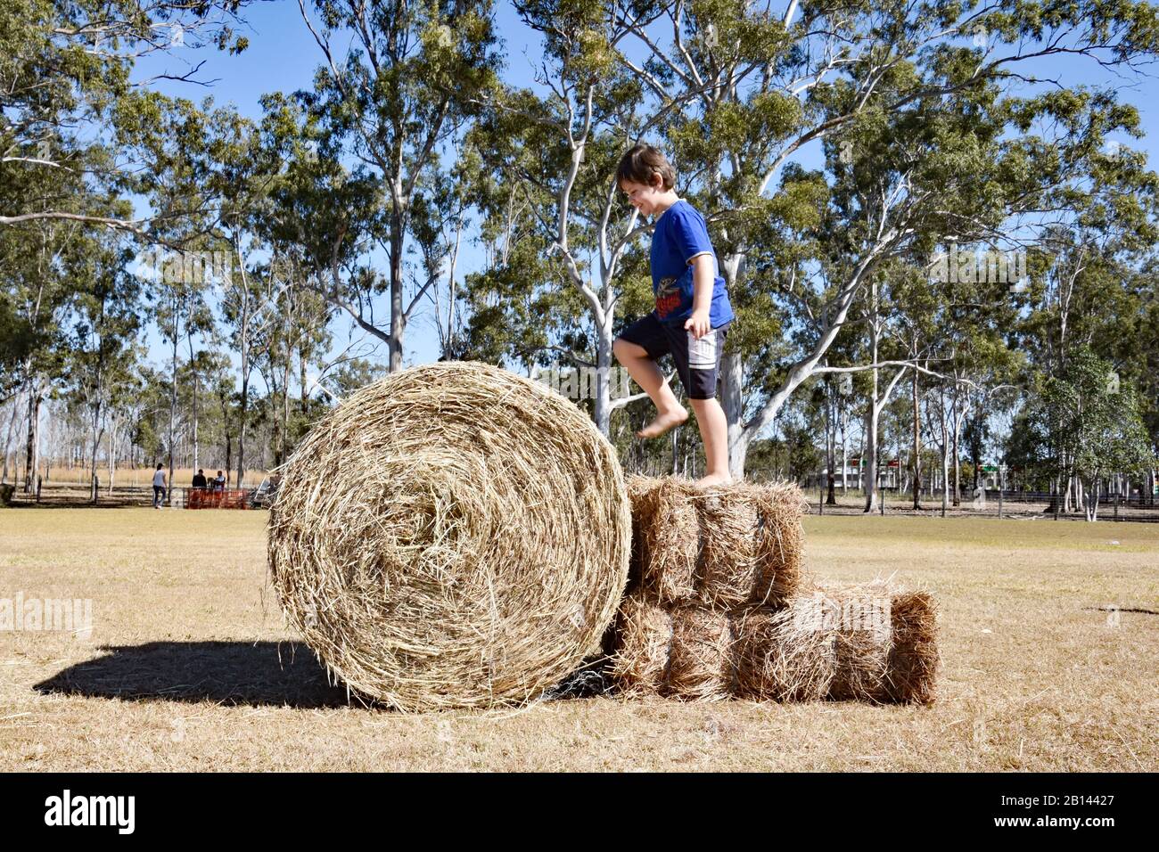 Children racing over hay bales hi-res stock photography and images - Alamy