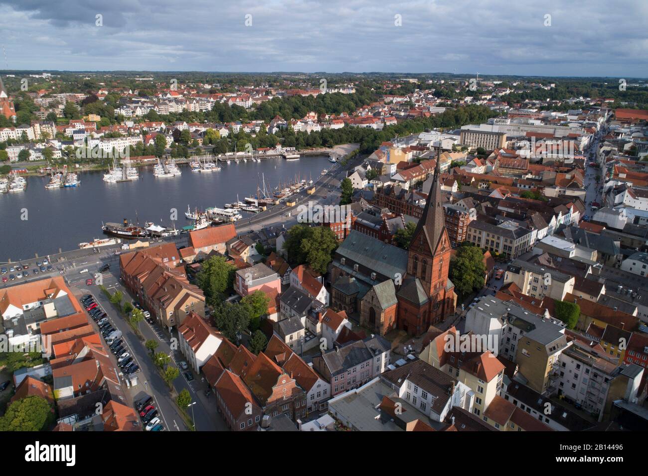 Aerial photos of Flensburg, Baltic Sea, Germany Stock Photo