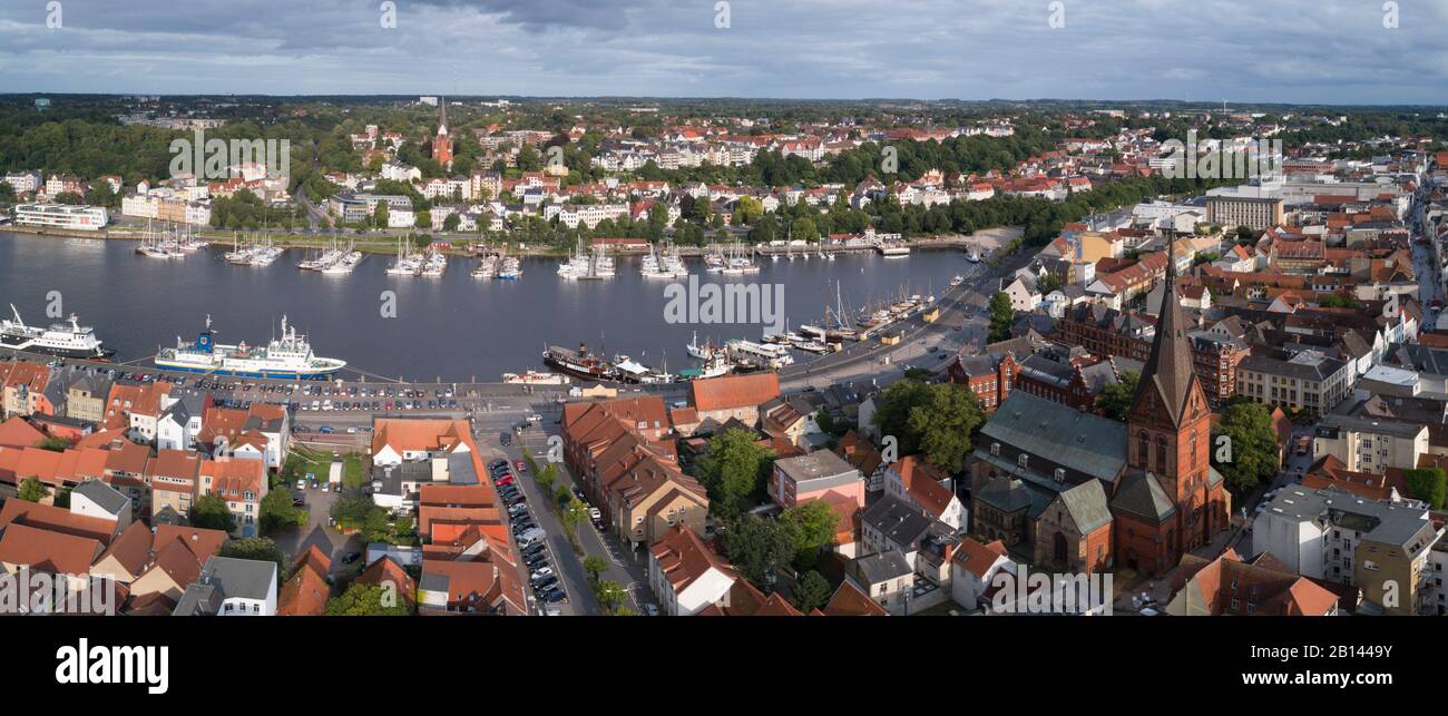 Aerial photos of Flensburg, Baltic Sea, Germany Stock Photo