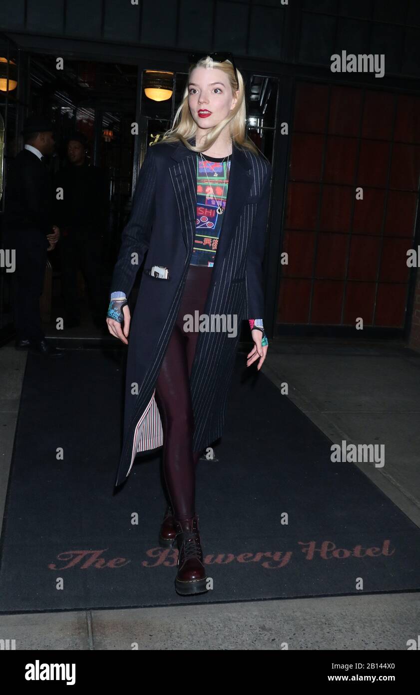 February 22, 2020 Anya Taylor-Joy going to Angelika Film Center & Cafe to talk about her new Focus Feature movie Emma in NewYork.February 22, 2020. Credit:RW/MediaPunch Stock Photo