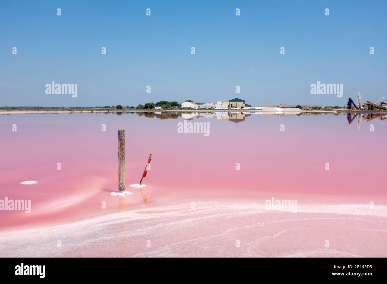Aigues-Mortes salt marshes, Camargue, Southern France Stock Photo