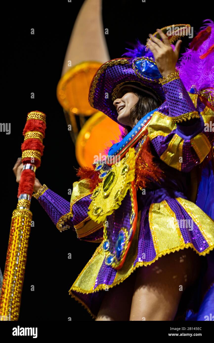 Lesser known that the Carnival of Rio de Janeiro, the Carnival in Sao Paulo has seen massive growth in the past few year, and can easily compete in be Stock Photo