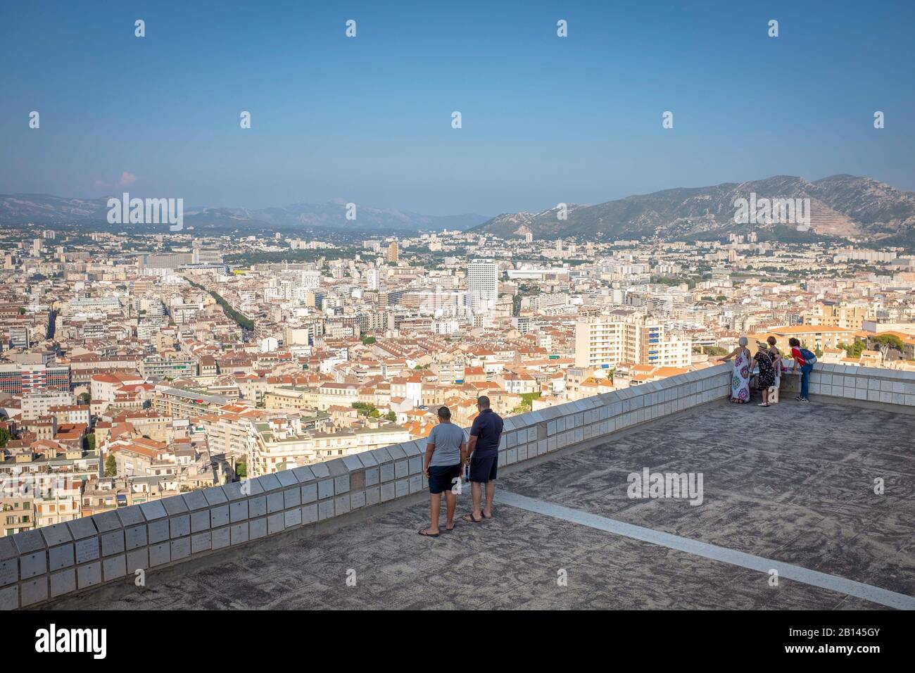 View from Notre-Dame de la Garde to Marseille, France Stock Photo
