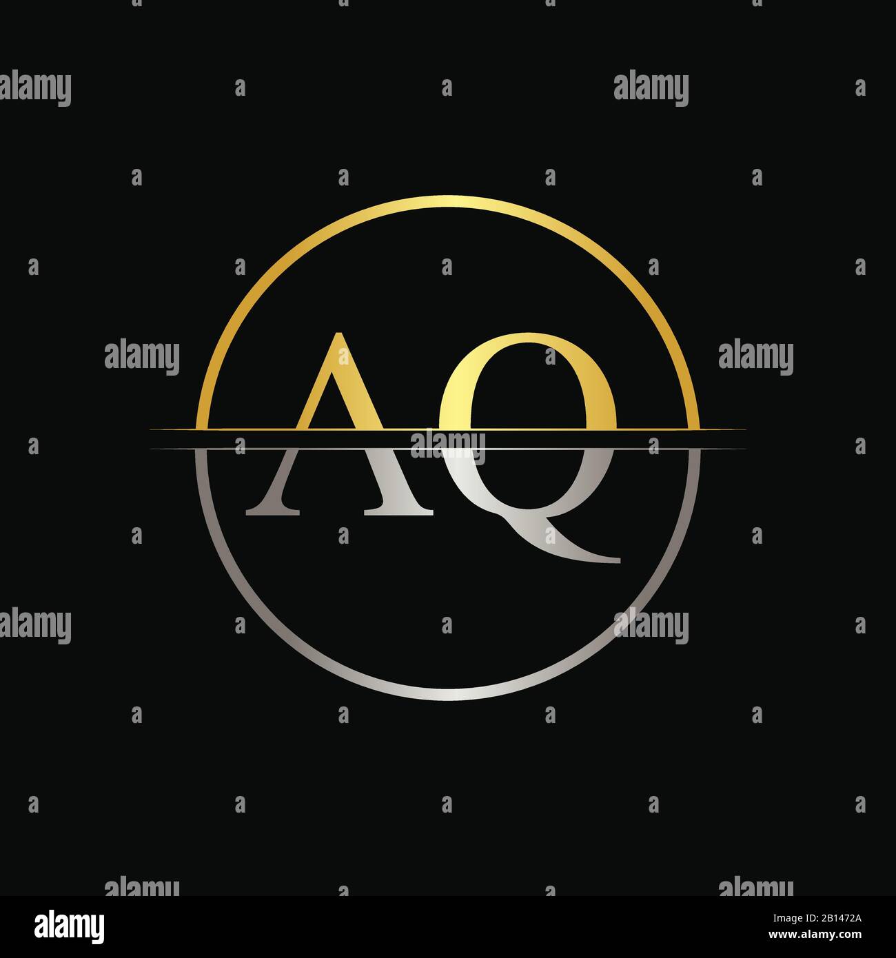 Initial Circle AQ Letter With Modern Typography Vector Template ...