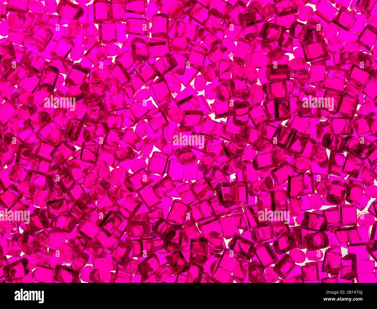 Glass granules, pink, detail Stock Photo