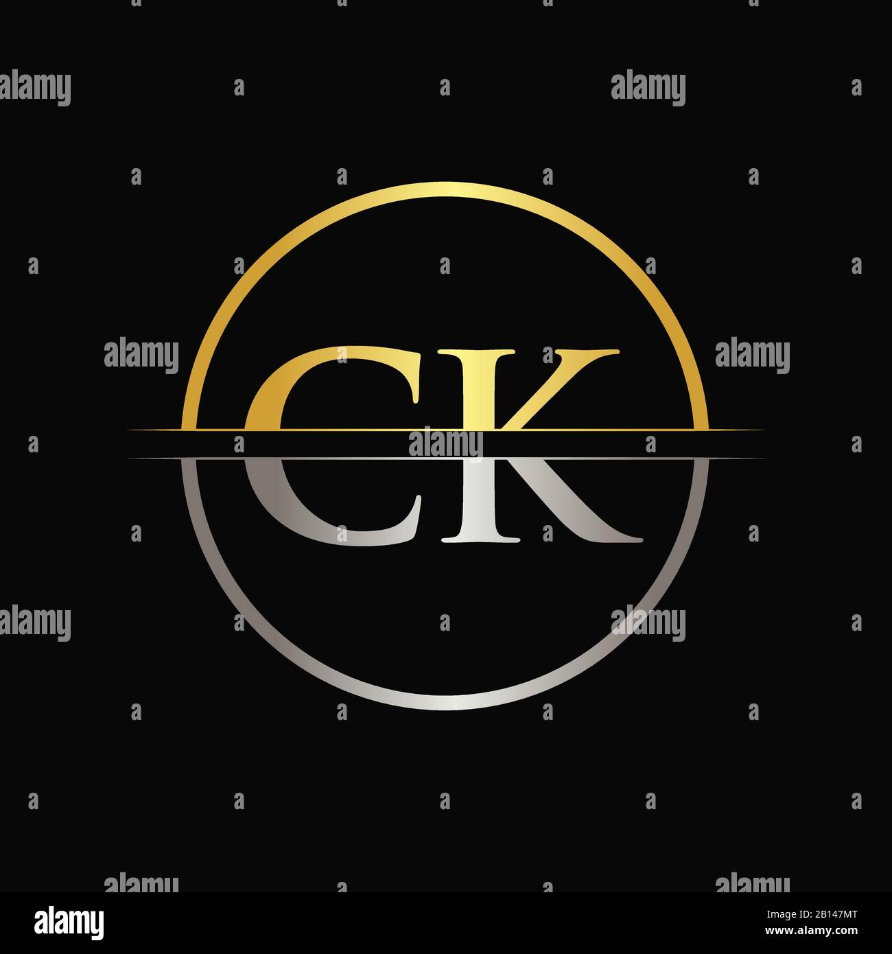 Initial Gold and Silver Color CK Letter Logo Typography Vector Template.  Creative Abstract Letter CK Logo Design Stock Vector Image & Art - Alamy