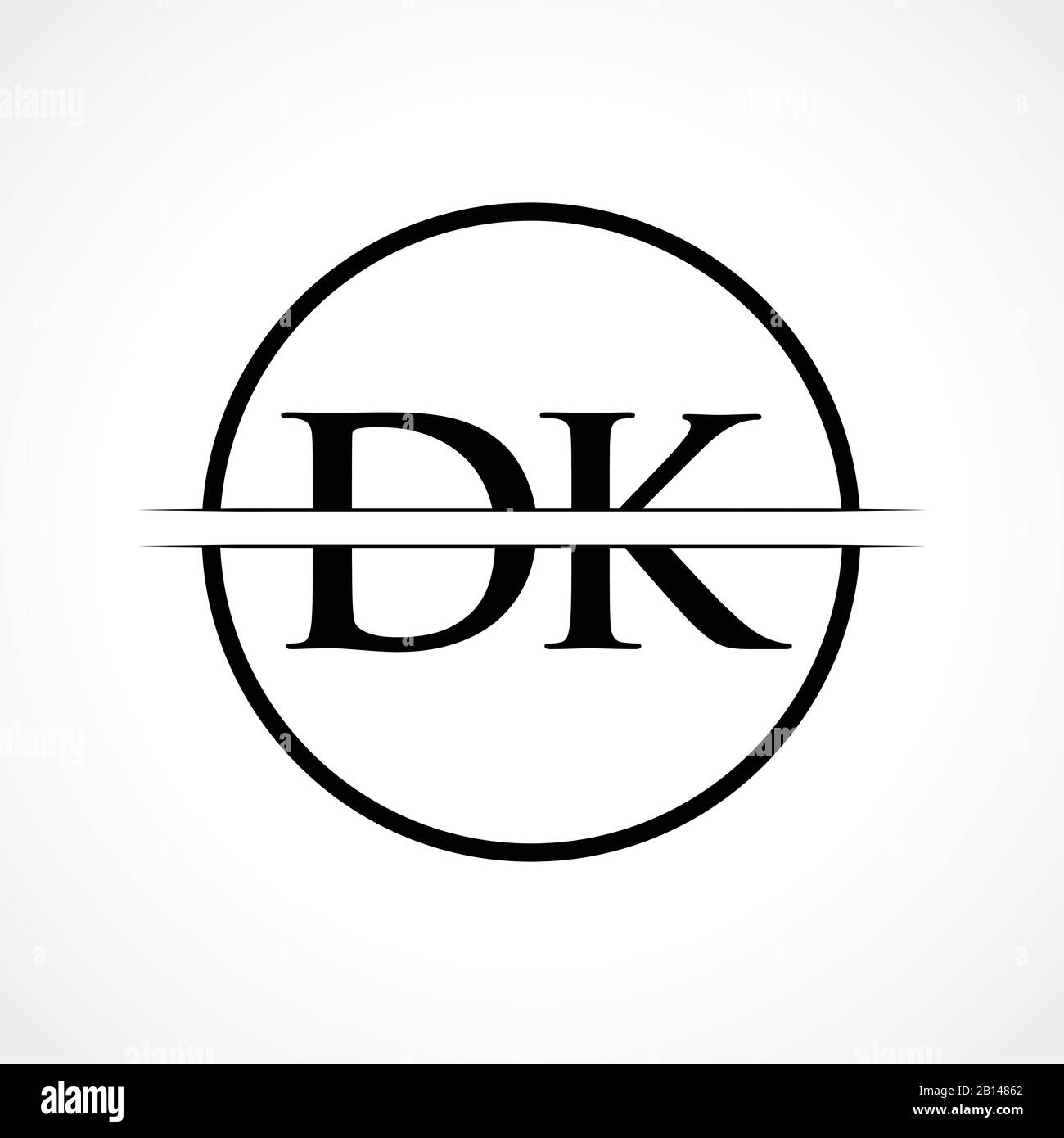 Initial DK Letter Logo Design Vector Template With Black Color. DK Logo ...