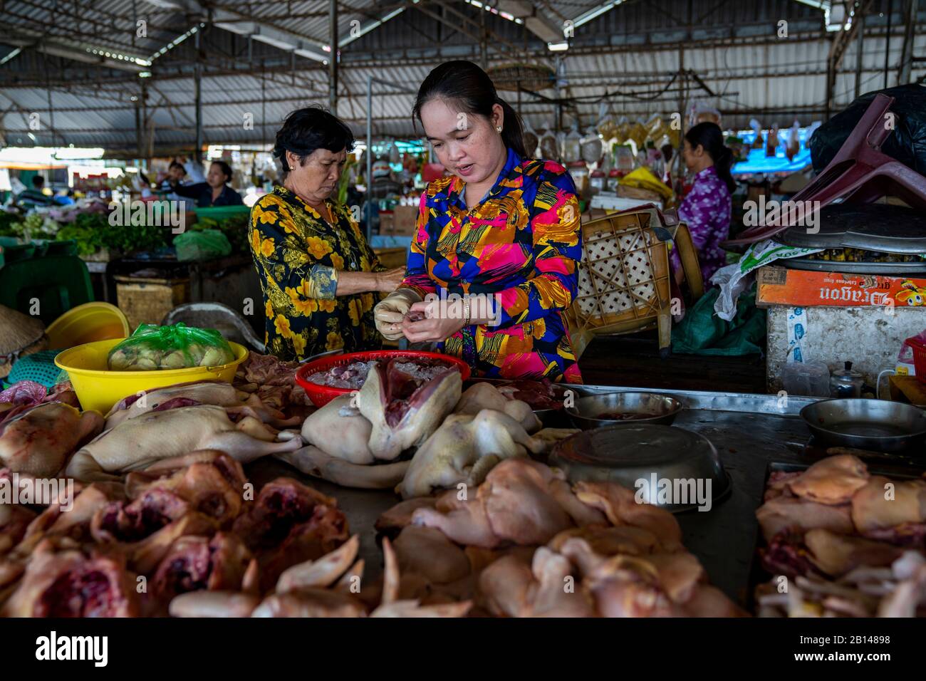 Weekly market in Can Tho, Vietnam Stock Photo