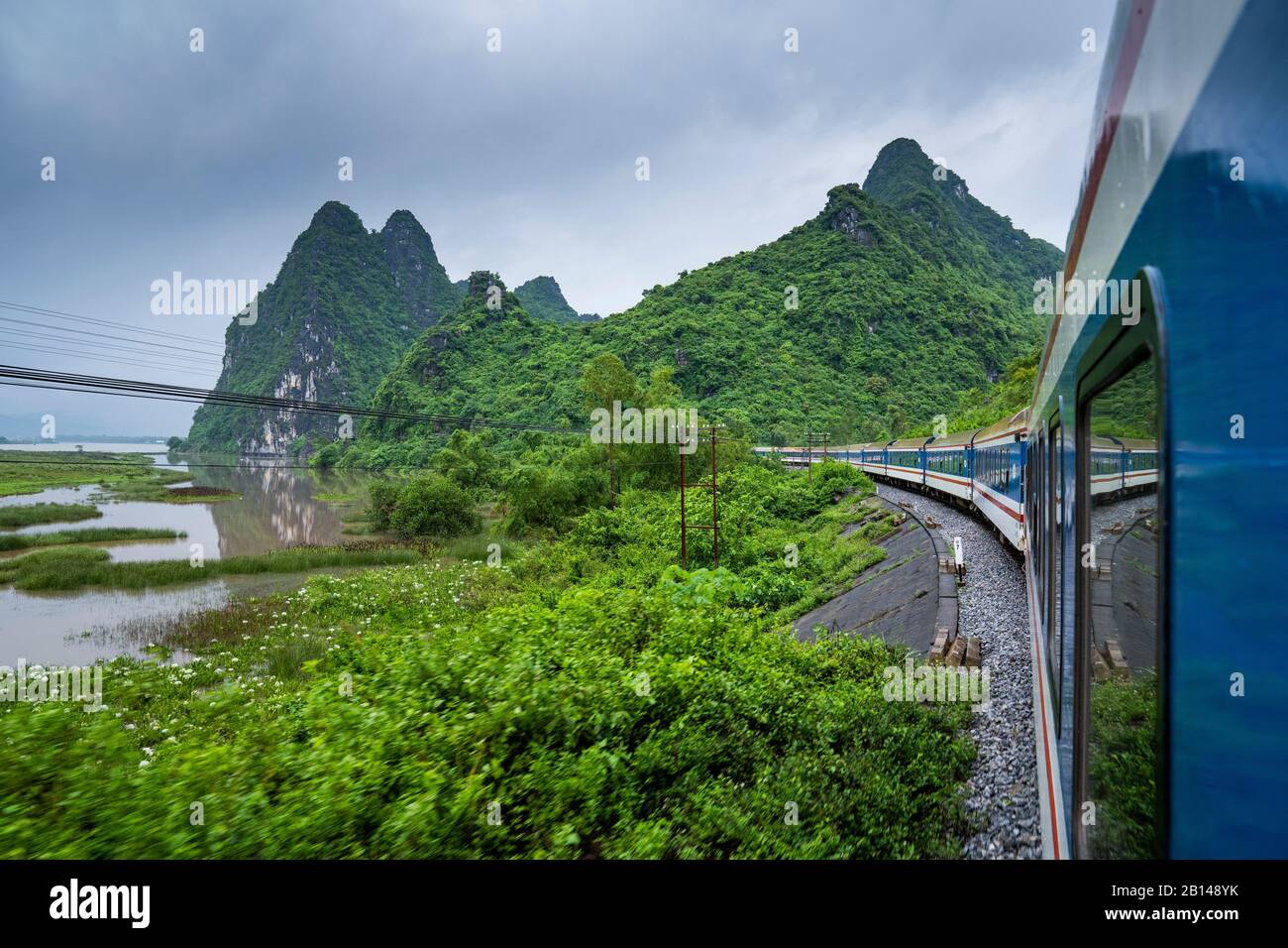 Train ride from Hanoi to Hue, Vietnam Stock Photo Alamy