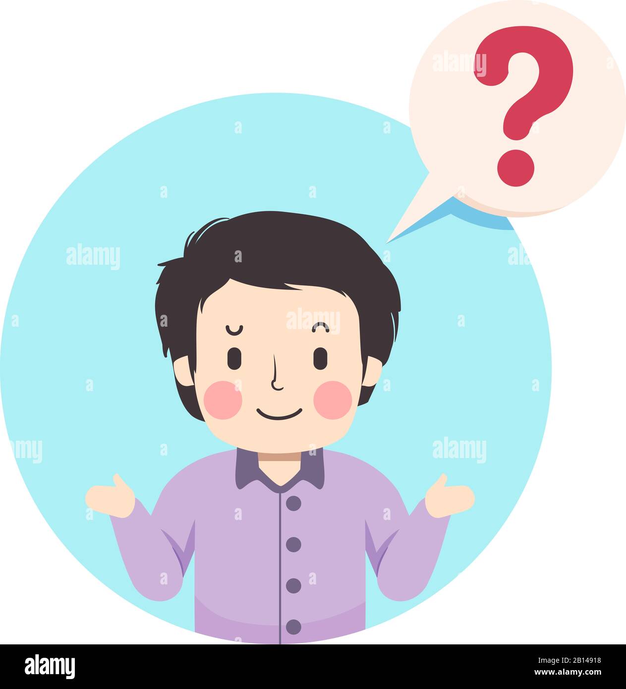 Cartoon man asking question hi-res stock photography and images - Alamy