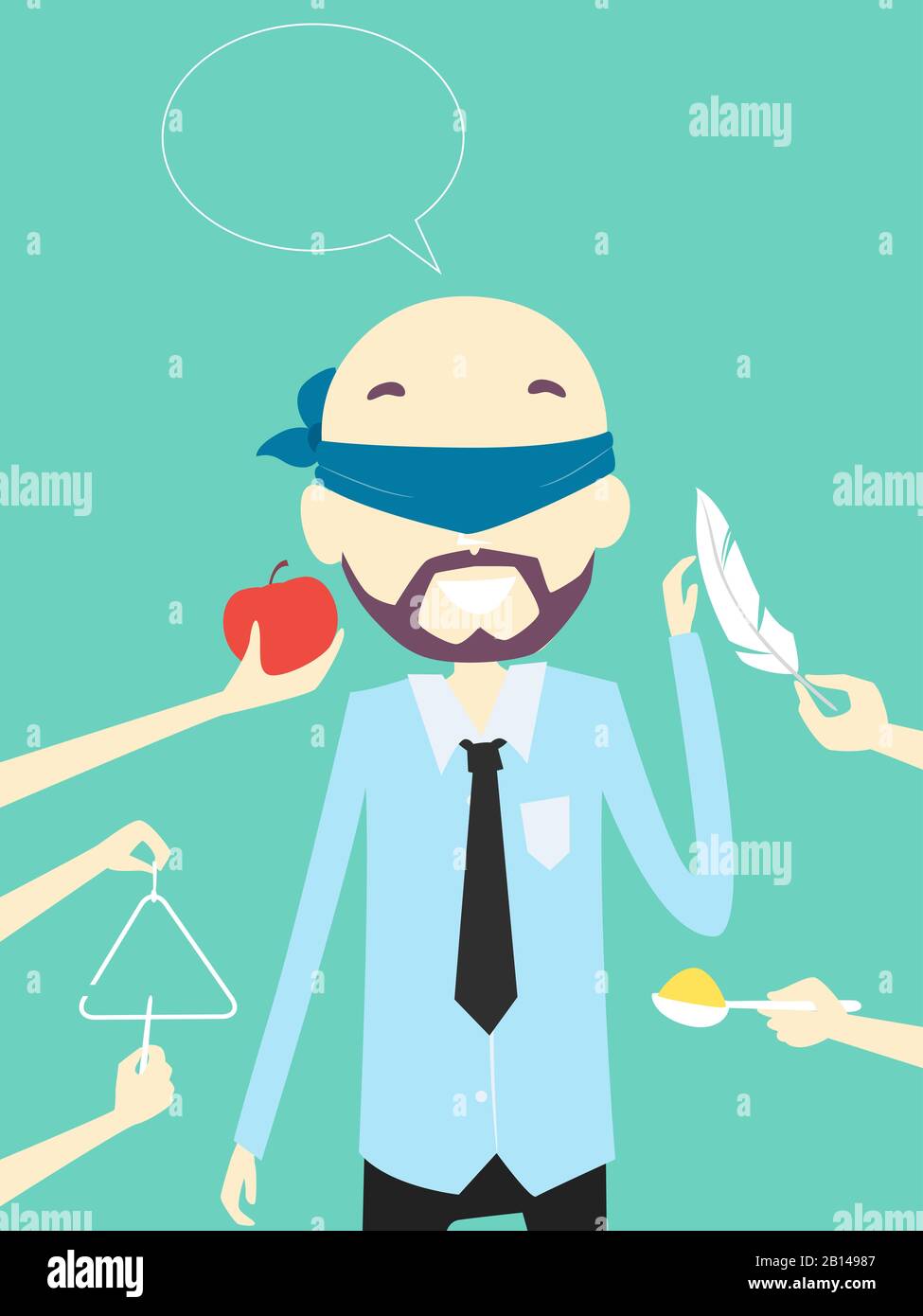 Blindfolded cartoon man Royalty Free Vector Image