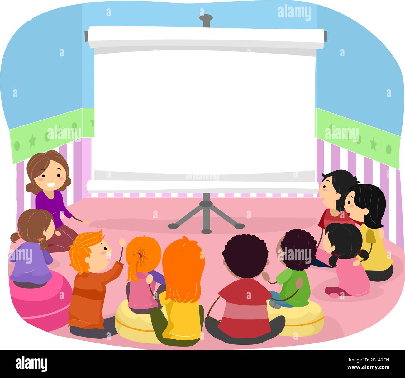 Kids movie night clip art