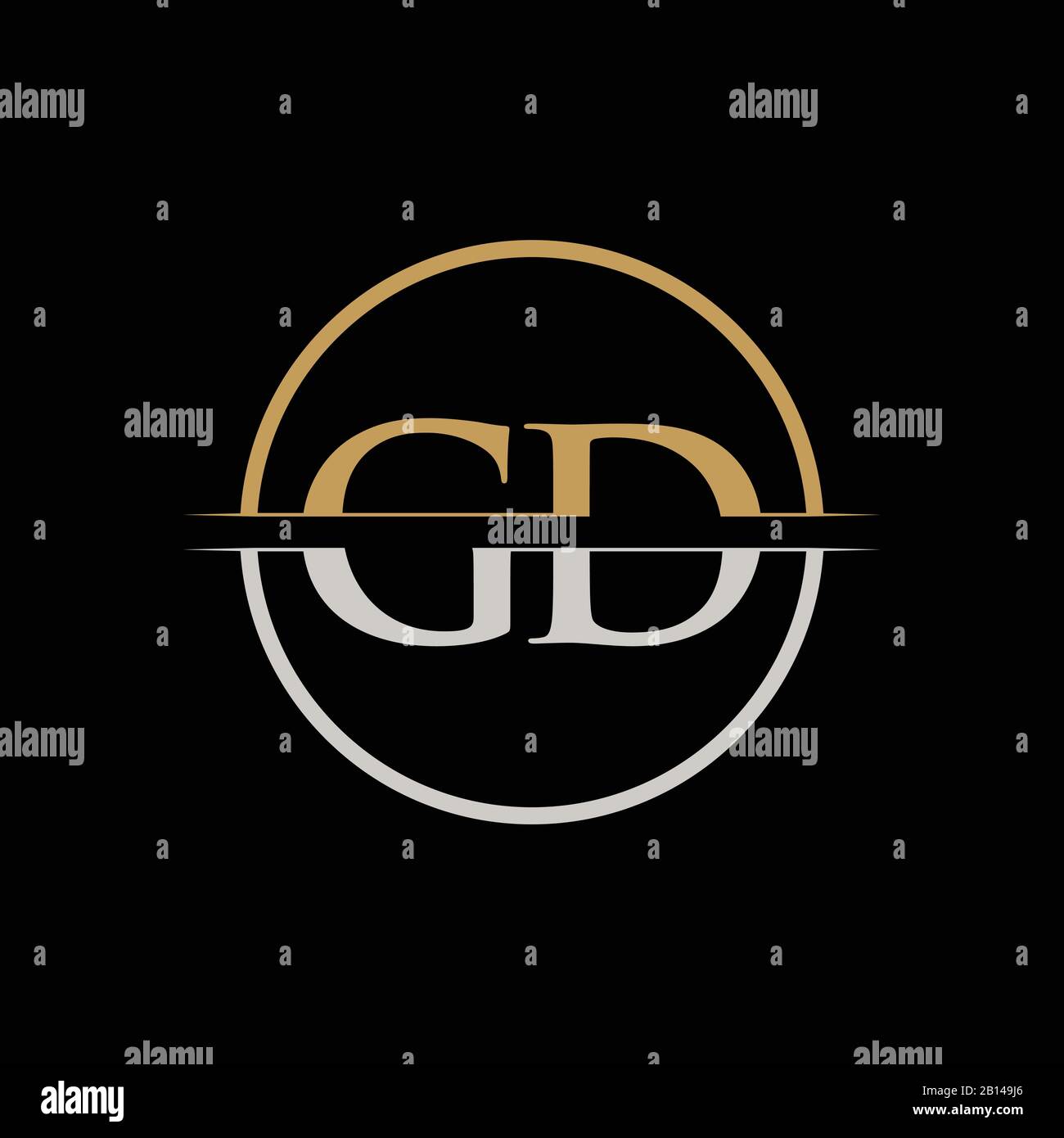 GD letter Type Logo Design vector Template. Initial Letter GD logo ...
