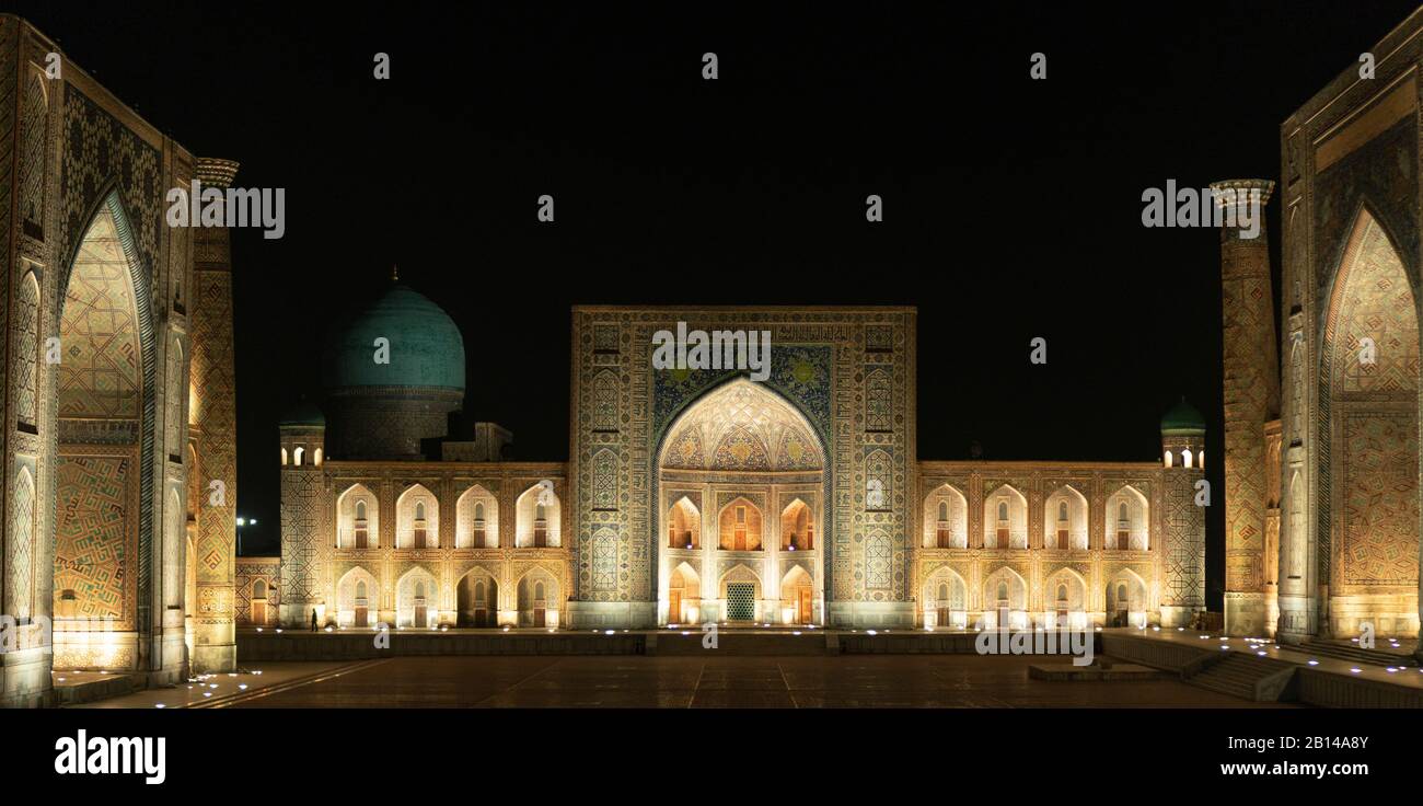 Registan Square in Samarkand, Uzbekistan - landmark of the country Stock Photo