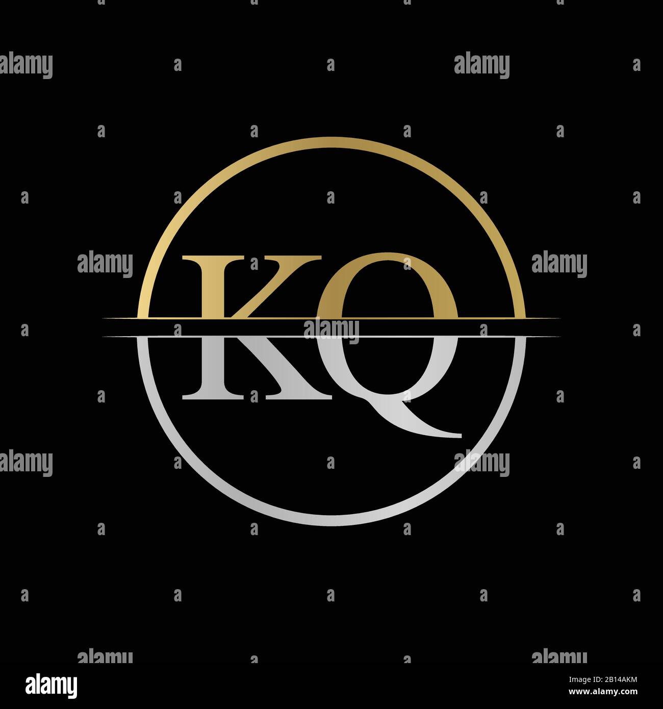 Initial KQ letter Logo Design vector Illustration. Abstract Letter KQ