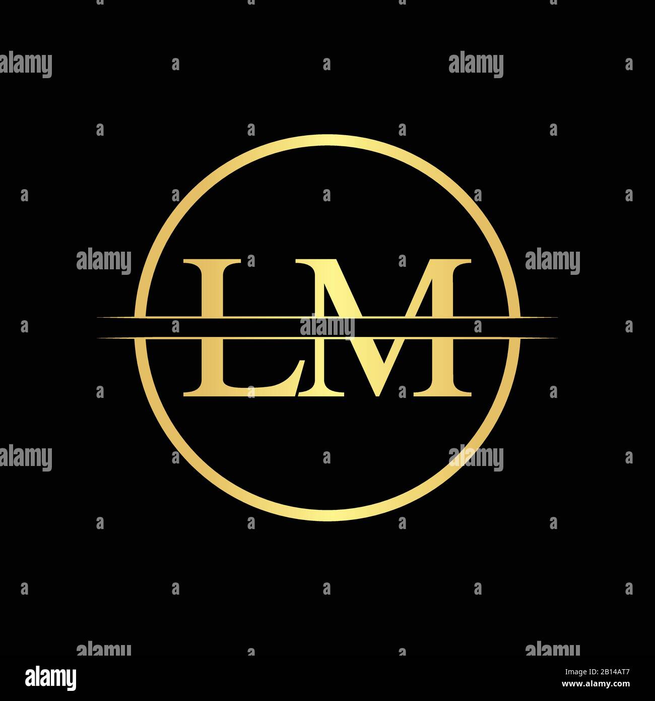 Initial LM letter Logo Design vector Template. Abstract Letter LM logo Design Stock Vector