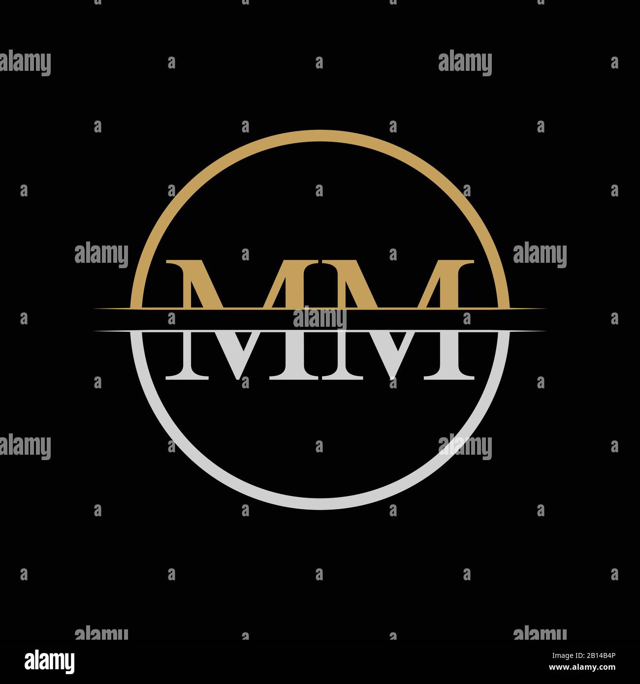 Premium Vector  Modern monogram initial letter mm logo design template