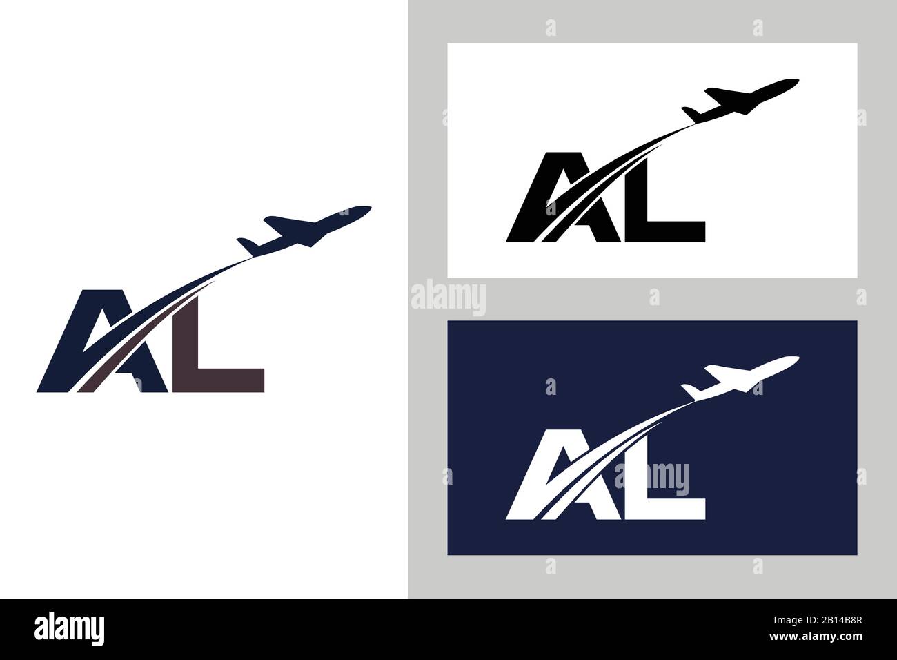 Initial Letter A and L with Aviation Logo Design, Air, Airline, Airplane and Travel Logo template. Stock Vector