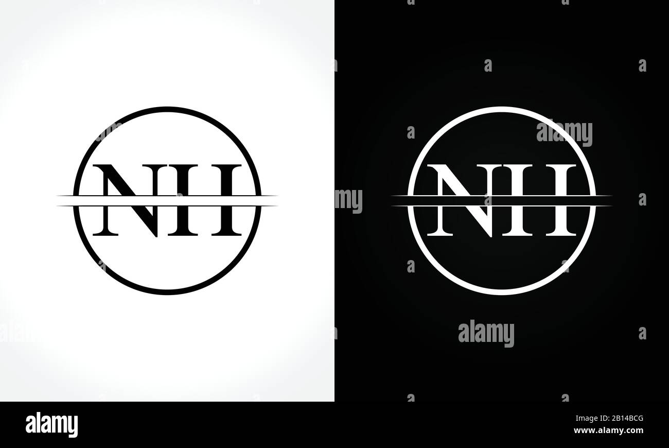 Initial Monogram Letter NH Logo Design Vector Template. NH Letter Logo Design Stock Vector