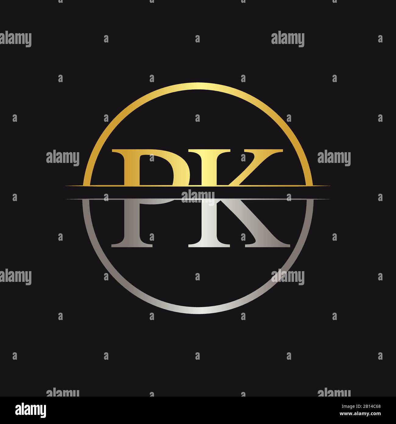 Initial Monogram Letter PK Logo Design Vector Template. PK Letter Logo ...