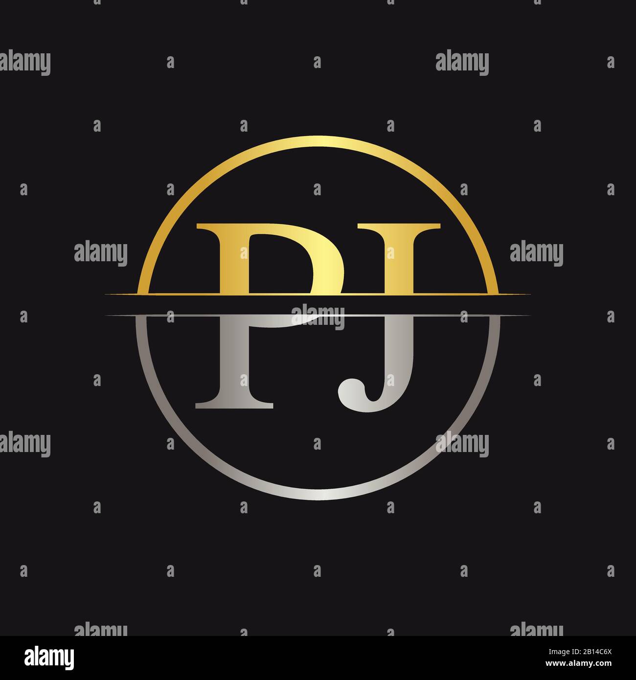 Initial Monogram Letter PJ Logo Design Vector Template. PJ Letter Logo Design Stock Vector