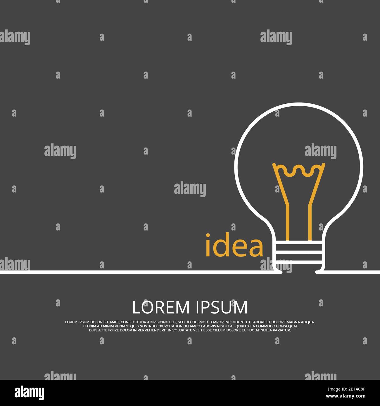 Idea concept background with light bulb. Technology innovation, vector illustration Stock Vector