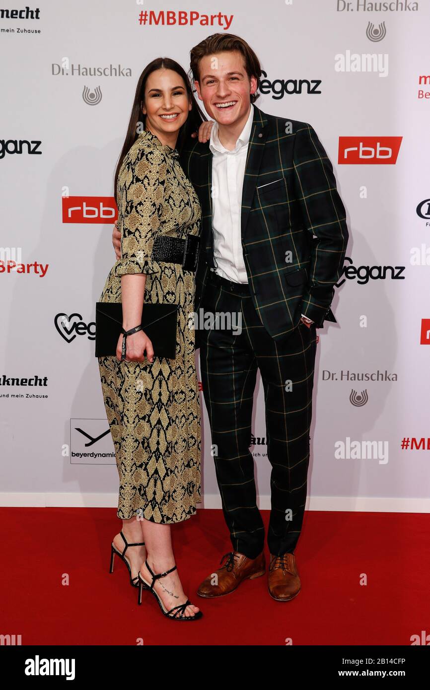 Berlin, Germany. 22nd Feb, 2020. 70th Berlinale, Medienboard Party: Sila Sahin-Radlinger and Moritz Bäckerling at the Medienboard Party in the Hotel The Ritz-Carlton. The International Film Festival takes place from 20.02. to 01.03.2020. Credit: Gerald Matzka/dpa-Zentralbild/ZB/dpa/Alamy Live News Stock Photo
