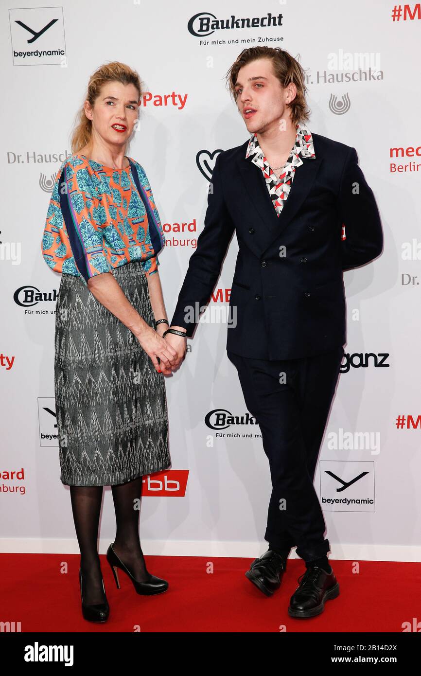 berlin germany 22nd feb 2020 70th berlinale medienboard party anke engelke and jonas dassler at the medienboard party in the hotel the ritz carlton the international film festival takes place from 20 02 to