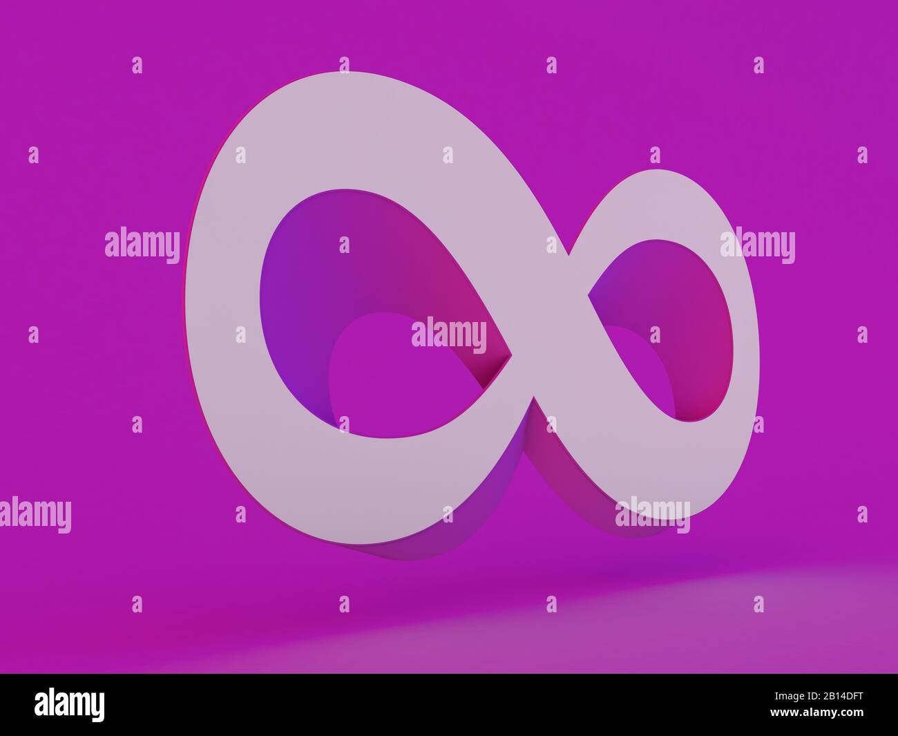 Symbol of infinity art info. Combination of figure 8. Infinity concept icon. 3D rendering Stock Photo