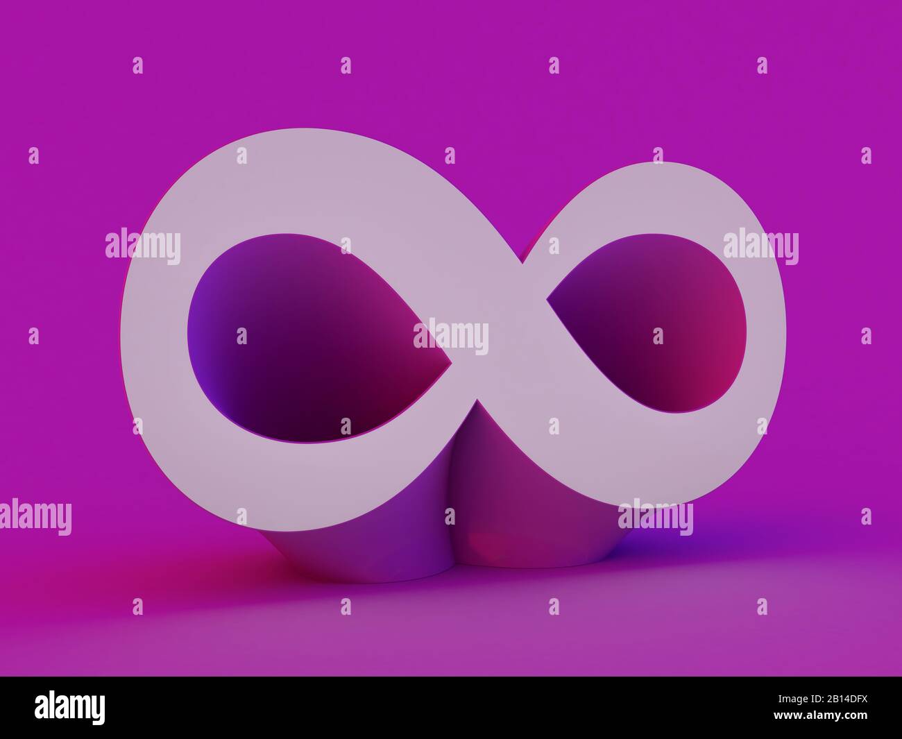 Symbol of infinity art info. Combination of figure 8. Infinity concept icon. 3D rendering Stock Photo