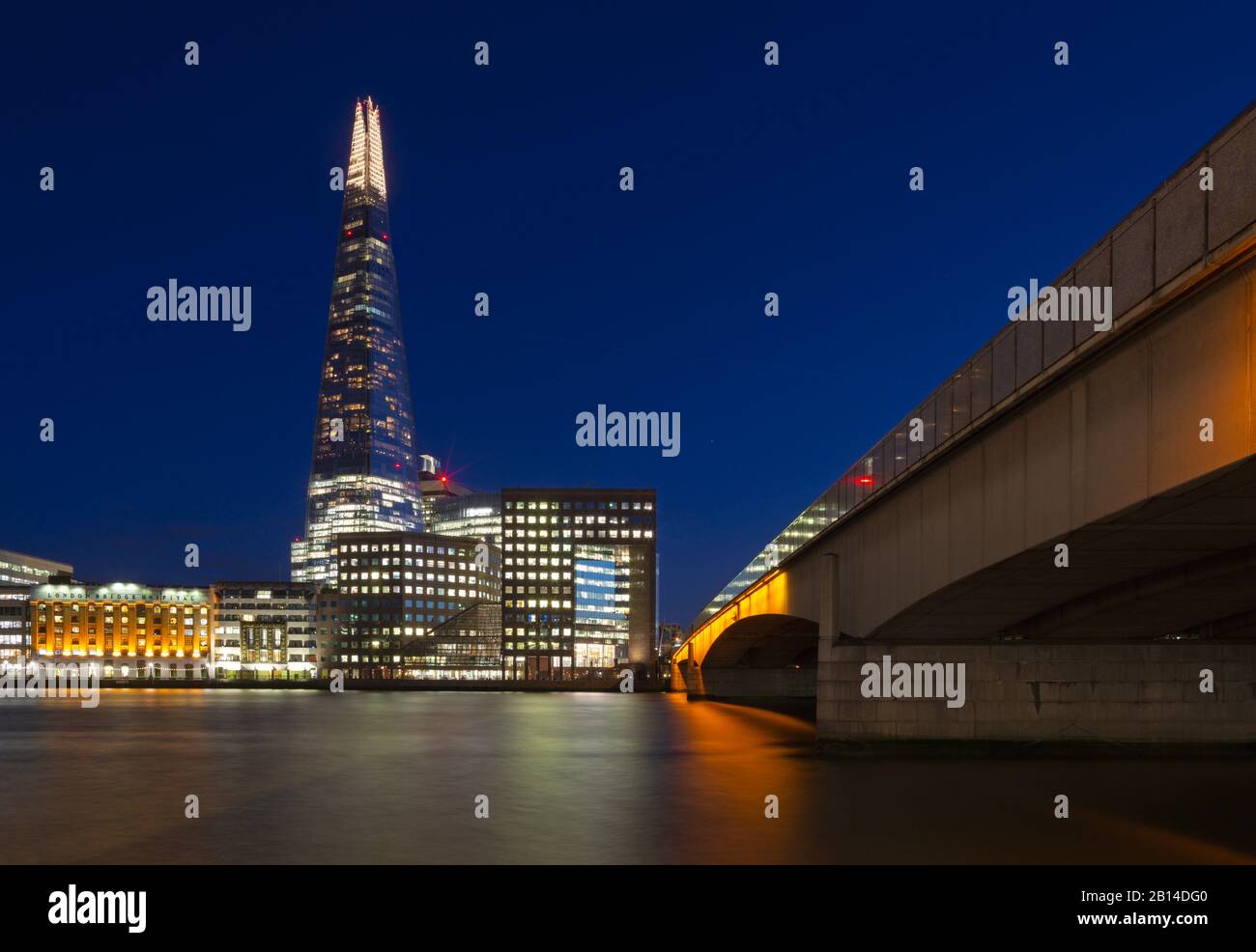 LONDON, GREAT BRITAIN - SEPTEMBER 13, 2017: The Shard and riverside at dusk. Stock Photo