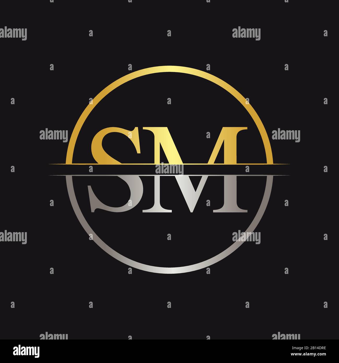 Initial Letter SM Logo Design Vector Template. SM Letter Logo Design ...