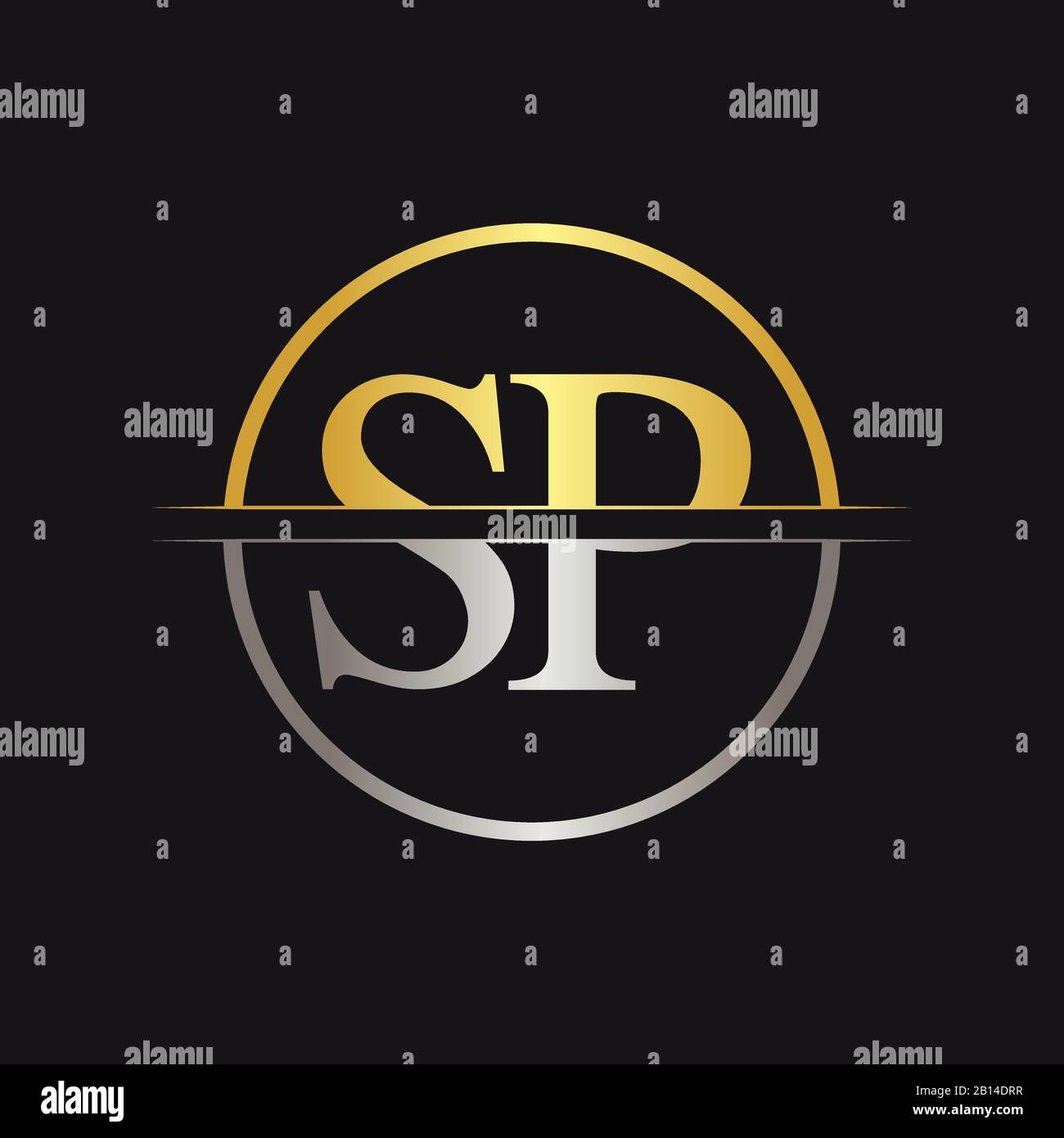 Initial Letter SP Logo Design Vector Template. SP Letter Logo Design Stock Vector