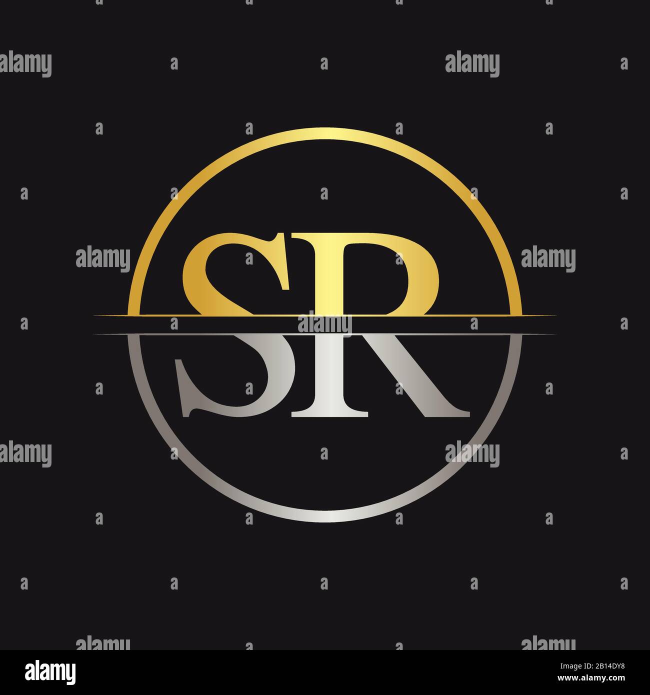 Initial Letter SR Logo Design Vector Template. SR Letter Logo Design Stock Vector