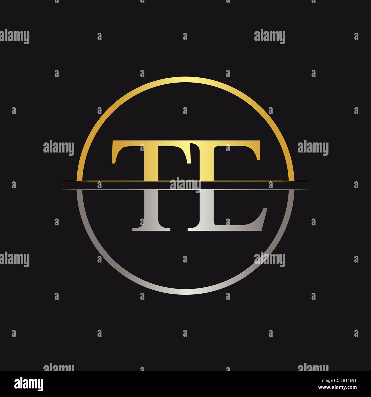 Initial Letter Te Logo Design Vector Template. Linked Typography Te 