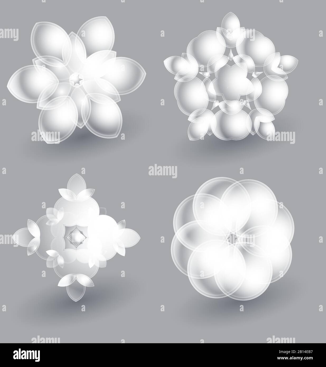 Beautiful ice flowers collection for creative design Stock Vector