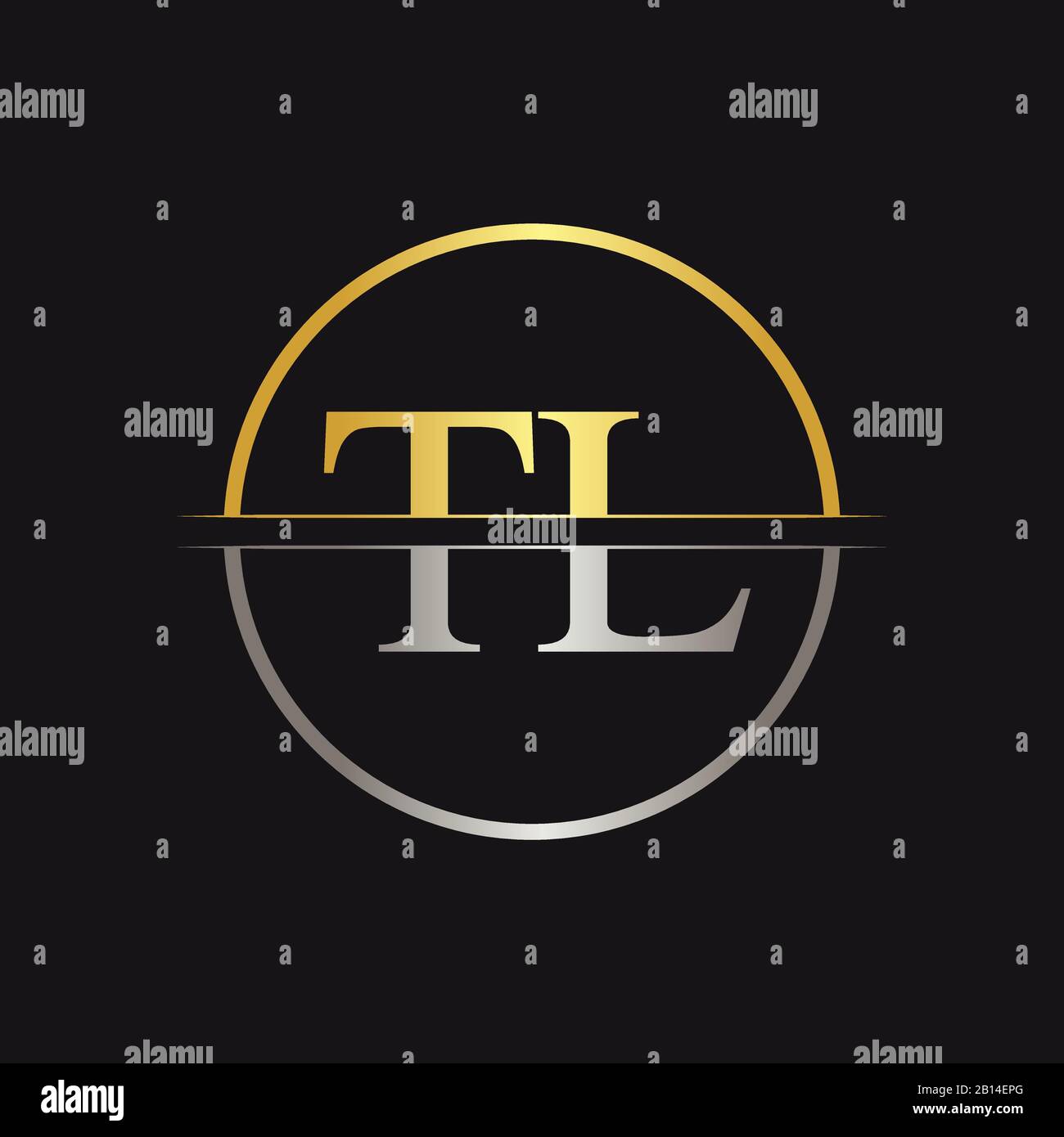 Initial Letter TL Logo Design Vector Template. Linked Typography TL Letter Logo Design Stock Vector