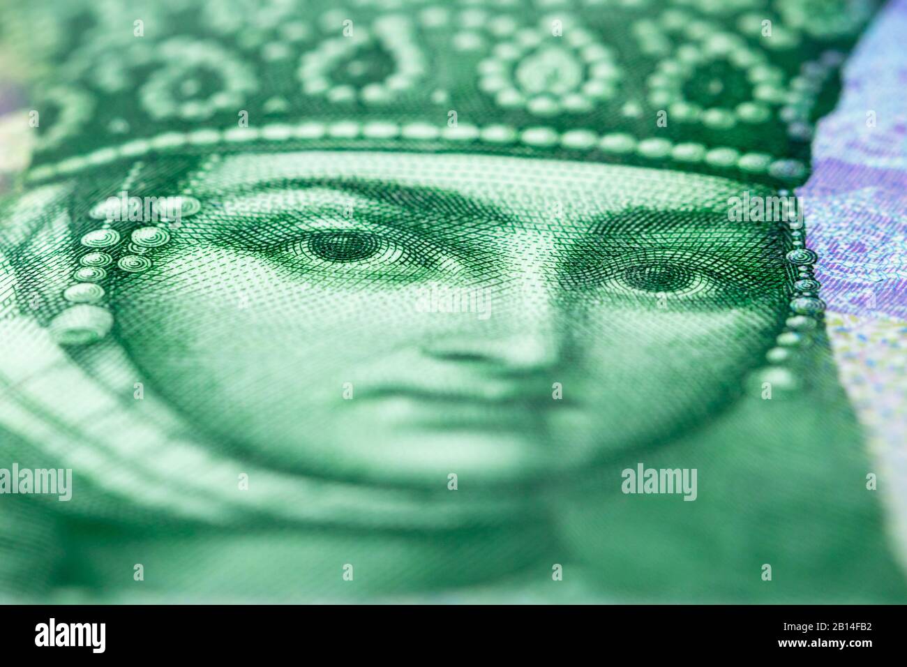 Portrait of Queen Tamar on fifty banknote in Georgian lari Stock Photo
