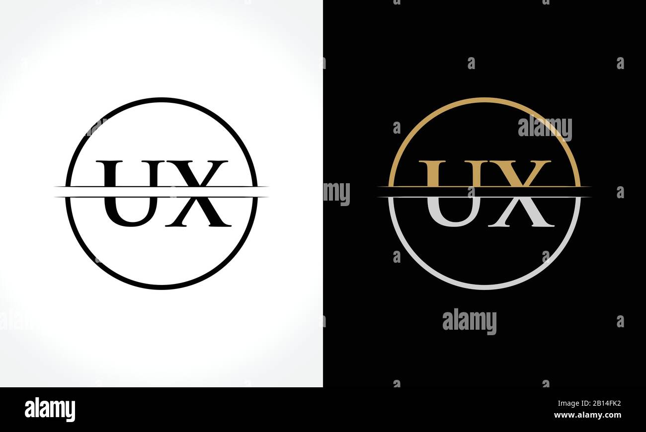 Initial Letter UX Logo Design Vector Template. UX Letter Logo Design Stock Vector