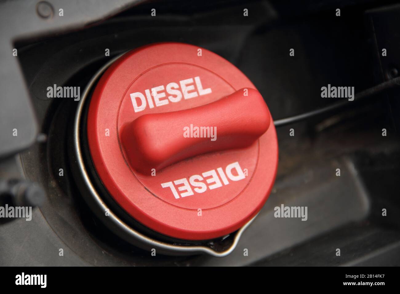 a red fuel cap with the inscription "Diesel Stock Photo Alamy