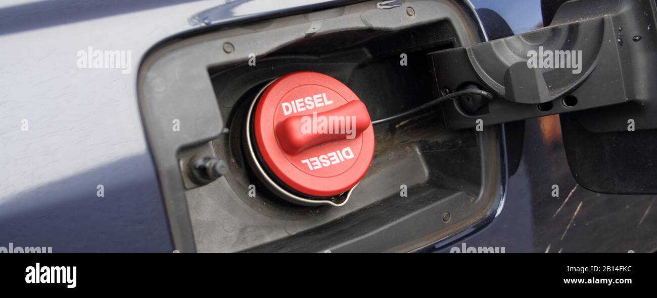 a red fuel cap with the inscription "Diesel Stock Photo Alamy